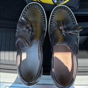 J Slides Brown Leather Women's Sneakers